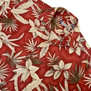 Half Moon Bay Mens Hawaiian Short Sleeve Shirt, Half Moon Bay Maroon Short 407